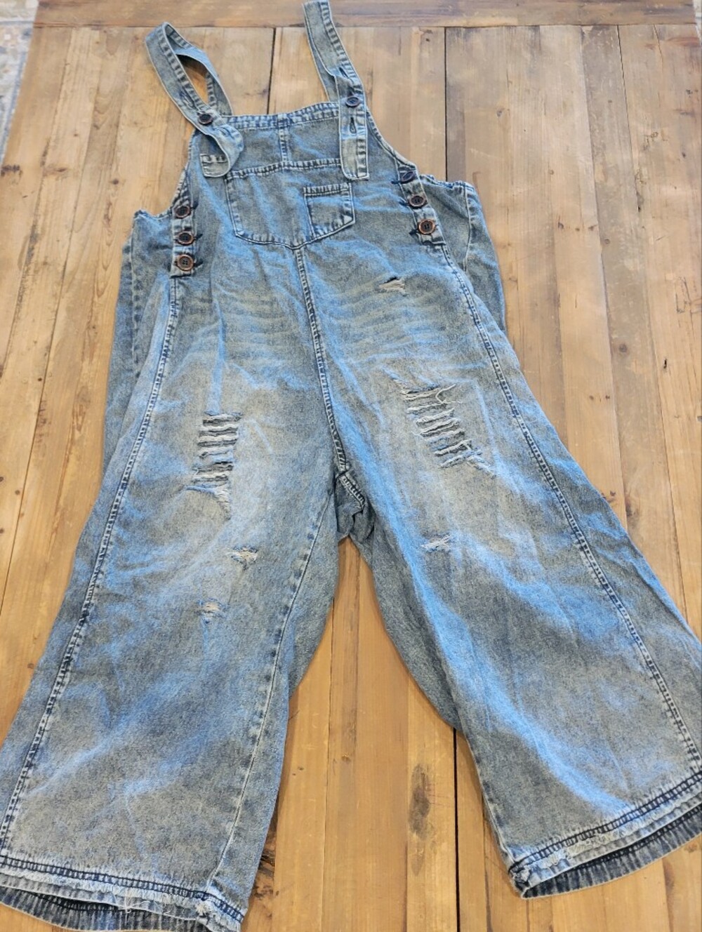 High Hopes Slouchy Pocket Denim Overalls:S - Picture 3 of 4